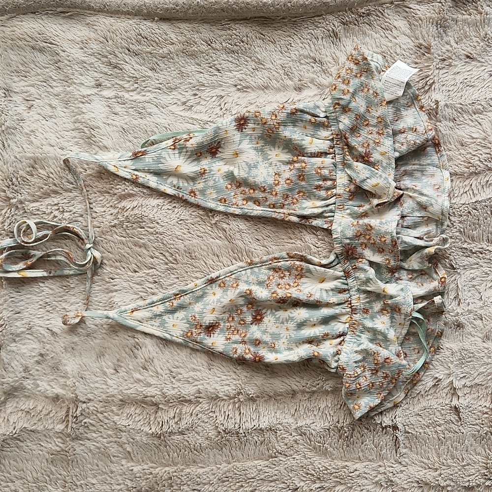 Garage Floral Halter Crop